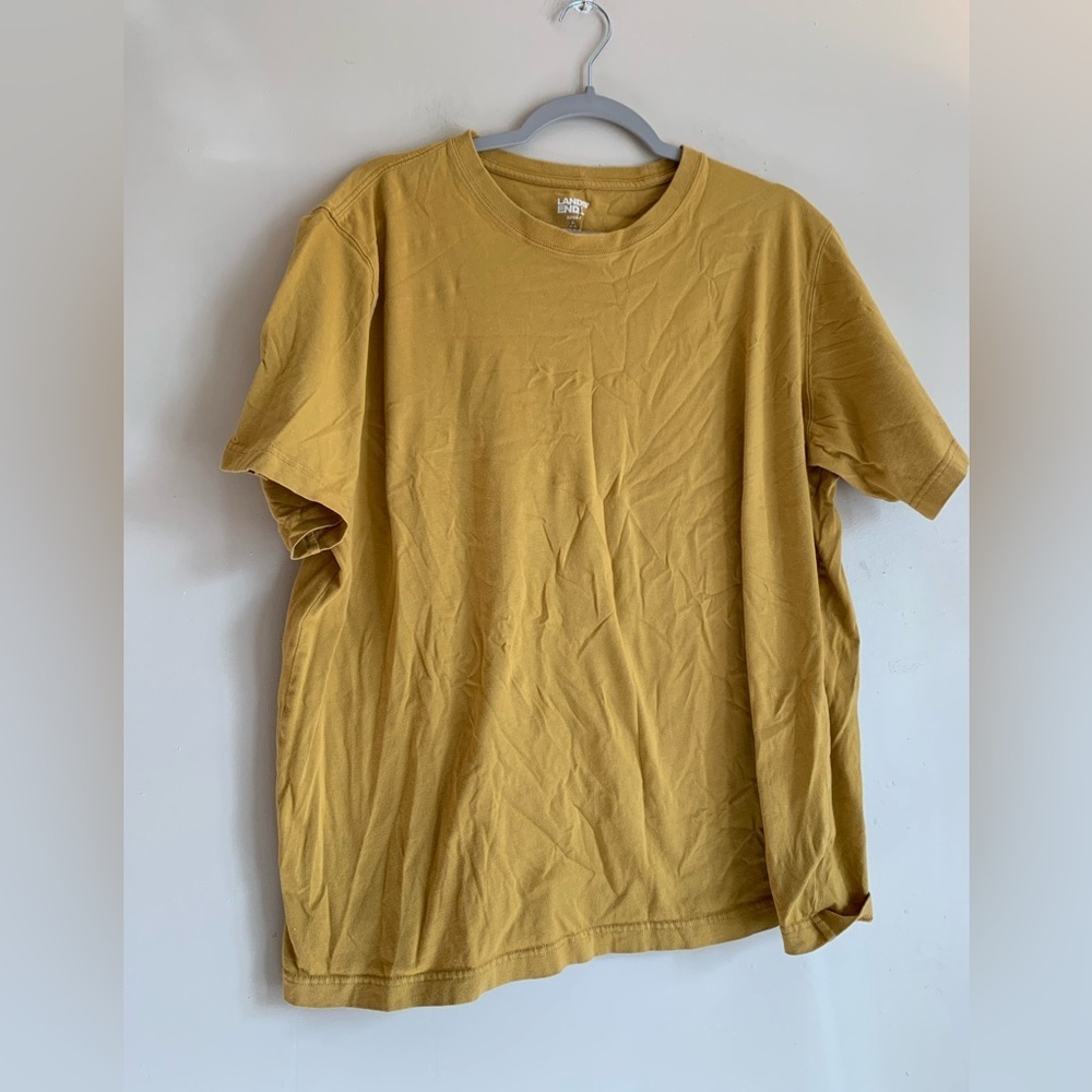 Lands' End Mustard Short Sleeve Tee XL Women Top Shirt Clothing Casual